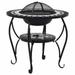 Suzicca Fire Pit Table Black and White 26.8 Ceramic