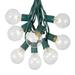 100 Foot G50 Outdoor Patio String Lights with 125 Clear Globe Bulbs â€“ Indoor Outdoor String Lights â€“ Market Bistro CafÃ© Hanging String Lights â€“ C9/E17 Base - Green Wire