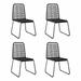 Anself 4 Piece Garden Chairs Black Poly Rattan Patio Side Chair Steel Frame Outdoor Dining Chair Patio Balcony Backyard Outdoor Indoor Furniture 21.3 x 23.2 x 35.8 Inches (W x D x H)