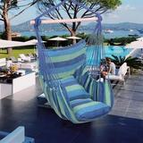 Distinctive Cotton Canvas Hanging Rope Chair with Pillows Hammock Stand Chair Swing Swinging Furniture