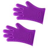 Silicone BBQ Heat Resistant Gloves Grill Pot Holder Cooking Grip Oven Mitts