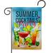 Cocktail Party Garden Flag Beverages Drink Fruits Wine Chesse Summer Beach Tropical Decoration Banner Small Yard House Gift Double-Sided Made In USA 13 X 18.5