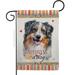 Breeze Decor G160148-BO 13 x 18.5 in. Dog Australian Shepherd Happiness Double-Sided Decorative Vertical Garden Flag