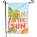 Fun in The Sun Double-Sided Garden Flag and Flagpole Outdoor Summer Decorative Flag for Homes Yards and Gardens 12 x 18 Inch Flag with 36 Inch Flagpole