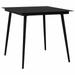 Garden Dining Table Black 31.5 x31.5 x29.1 Steel and Glass