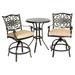 Hanover Outdoor Traditions 3-Piece High-Dining Bistro Set Natural Oat/Bronze