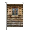 PKQWTM Windows Shutters Ed Wall Old Wooden House Yard Decor Home Garden Flag Size 28x40 Inches