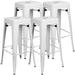 VINEEGO 30 Inches Metal Bar Stools for Counter Height Indoor-Outdoor Modern Stackable Industrial Stools Set of 4 (Distressed White)