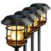 Solar Pathway Lights for Yard Outdoor 4 PK Solar Garden Lights Outdoor Decor Waterproof Landscape Lights for Lawn Patio Yard Garden Pathway Driveway Auto-on/off Warm White