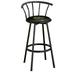 The Furniture King Bar Stool 29 Tall Black Metal Finish with an Outdoor Adventure Themed Decal (Fishing Green - Black)