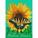 Toland Home Garden Swallowtail Sunflower Flower Butterfly Flag Double Sided 12x18 Inch