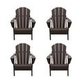 Outdoor Patio Folding Adirondack Chair (Set of 4) Gray