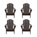 Outdoor Patio Folding Adirondack Chair (Set of 4) Gray