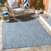 SAFAVIEH Courtyard Morven Chevron Stripes Indoor/Outdoor Area Rug 4 x 4 Square Navy/Grey