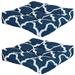 Sunnydaze Set of 2 Tufted Indoor/Outdoor Square Patio Cushions - Navy Blue and White Quatrefoil