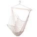 Swing Seat Hammock Chair Air/Sky Chair Cotton Hanging Rope Swing for Indoor Garden Patio Porch Beige