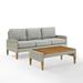 Crosley Furniture Capella 2 Piece Outdoor Wicker / Rattan Sofa Set in Gray/Acorn