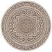 SAFAVIEH Courtyard Josiah Floral Medallion Indoor/Outdoor Area Rug 6 7 x 6 7 Round Light Beige/Light Brown