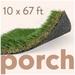 ALLGREEN Porch 10 x 67 Feet Artificial Grass for Pet Deck Balcony Indoor/Outdoor Area Rug