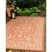 Unique Loom Allover Indoor/Outdoor Botanical Rug Terracotta/Beige 9 x 12 Rectangle Border Traditional Perfect For Patio Deck Garage Entryway