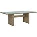 Patio Dining Table Brown 78.7 x39.4 x29.1 Glass and Poly Rattan