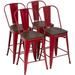 Modern Bar Stool Set Of 4 Counter Height Barstool With Back 24 Inches Seat Height Industrial Bar Chairs Indoor Outdoor Metal Kitchen Stools Restaurant Patio Stool Stackable