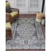 Unique Loom Timeworn Indoor/Outdoor Traditional Rug Charcoal Gray/Gray 4 1 x 6 1 Rectangle Geometric Traditional Perfect For Patio Deck Garage Entryway