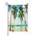 ECZJNT beach Hammock between palm trees beach Holiday Outdoor Flag Home Party Garden Decor 28x40 Inch