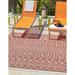 Unique Loom Tribal Trellis Indoor/Outdoor Trellis Rug Rust Red/Ivory 7 10 Square Geometric Tribal Perfect For Patio Deck Garage Entryway