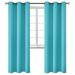 2-panels K68 teal blue color 100 % blackout thermal light blocking drapes for sliding patio window curtain top grommets noise reducing 37 wide X 84 length each panel