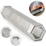 Hexagon Shape Perforated Mesh Smoker Tube 6 Stainless Steel BBQ Wood Pellet Tube Smoker 5 Hours of Billowing Smoke for All Electric Gas Charcoal Grills or Smokers