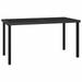 Anself Garden Table Patio Rectangle Glass Tabletop Dining Table Black Poly Rattan for Backyard Balcony Dining Room Indoor and Outdoor Furniture 55.1 x 27.6 x 28.7 Inches (L x W x H)