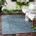 SAFAVIEH Courtyard Darin Traditional Indoor/Outdoor Area Rug 6 7 x 6 7 Square Navy/Ivory