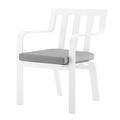 Contemporary Modern Urban Designer Outdoor Patio Balcony Garden Furniture Side Dining Armchair Chair Fabric Aluminum White Grey Gray