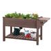 Morgete Raised Garden Bed Elevated Wood Planter Box Stand Outdoor Garden Kit for Herb with Large Storage Shelf