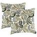 Jordan Manufacturing 16 x 16 Dailey Pewter Multicolor Paisley Square Outdoor Throw Pillow (2 Pack)