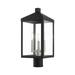 20592-04-Livex Lighting-Nyack - Three Light Outdoor Post Top Lantern Black/Brushed Nickel Finish