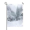 ABPHQTO Magic Christmas Snowy Fir Trees Home Outdoor Garden Flag House Banner Size 28x40 Inch