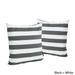 Noble House Coronado Striped Square Throw Pillow in Black (Set of 2)