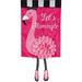 Evergreen Applique Garden Flag - Let s Flamingle