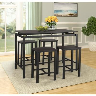 Round Table High Back Dining Set Cover, Bar Style Kitchen Table And Chairs
