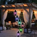 Lanterns Solar Wind Chime Color Changing Solar Mobile Light Waterproof LED Wind Chime Solar Powered Wind Mobile Colorful Light for Home Party Yard Garden Decoration