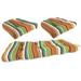 Jordan Manufacturing 3-Piece Covert Breeze Multicolor Stripe Tufted Outdoor Cushion with 1 Wicker Bench Cushion and 2 Wicker Seat Cushions