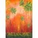Toland Home Garden Somewhere L.A. Palm Tree Welcome Flag Double Sided 28x40 Inch