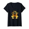 Disney New Year's Mickey & Minnie Happy New Year Silhouette T-Shirt mit V-Ausschnitt