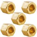 5 Pack 1/4 Compression Nut & Ferrule Combo for 1/4 OD Tube Brass Sleeve Nut