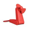 O2COOL Personal Battery Pocket and Table Desk Fan - Carabiner Clip - Flip Down Stand - Quiet - Foam Blades - Red