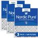 Nordic Pure 16x16x1 Pleated MERV 12 Air Filters 3 Pack