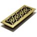 Decor Grates 4 x 12 Scroll Design Steel Plated Bright Brass Floor Register