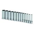 sk professional tools 1312 13-piece 1/4 in. drive 6-point deep metric socket set - chrome socket set with super chrome finish | set of 13 sockets made in usa